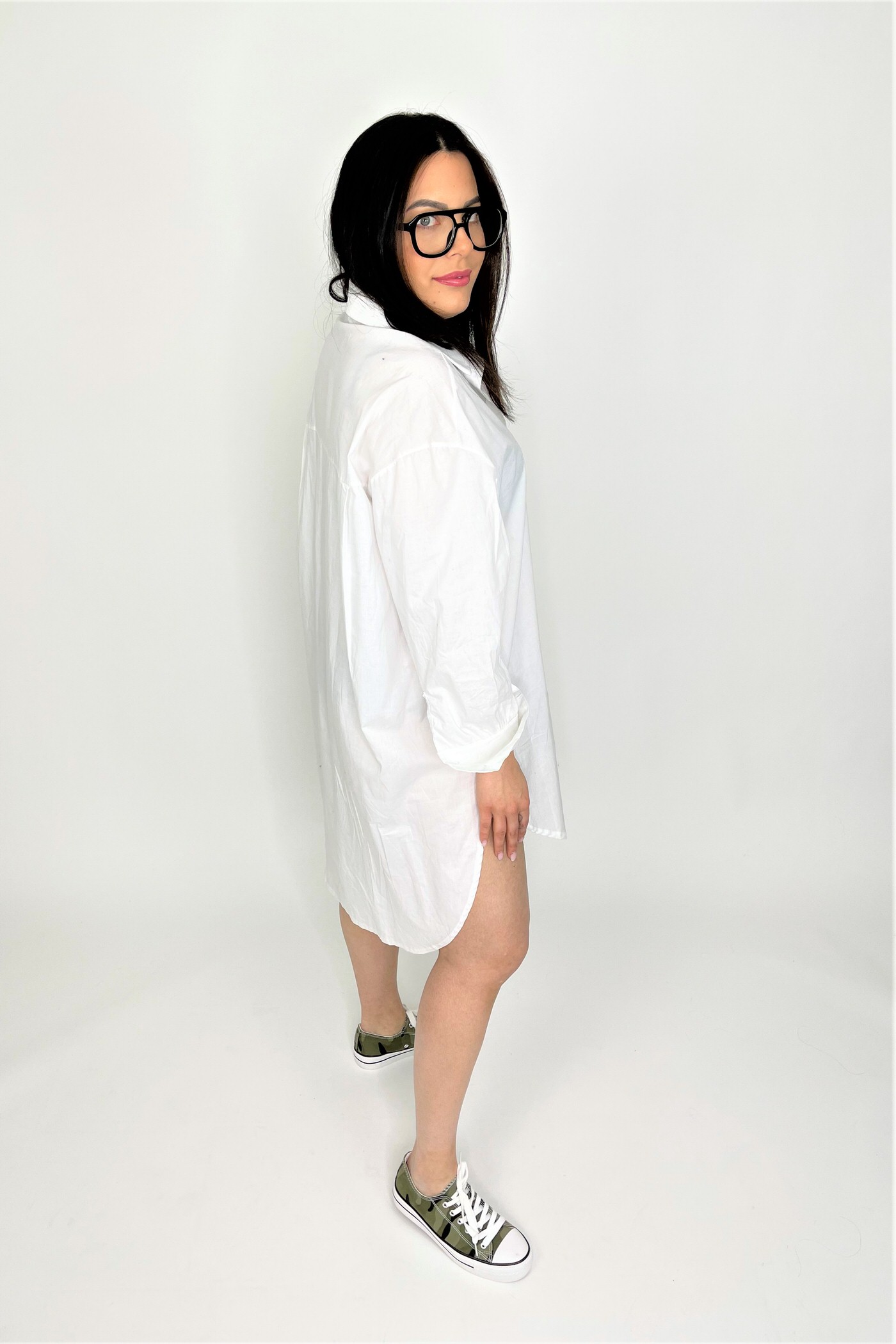 Hemdkleid in Weiß, Übergroßes Hemd für Damen, Miina Fashion Onlineshop