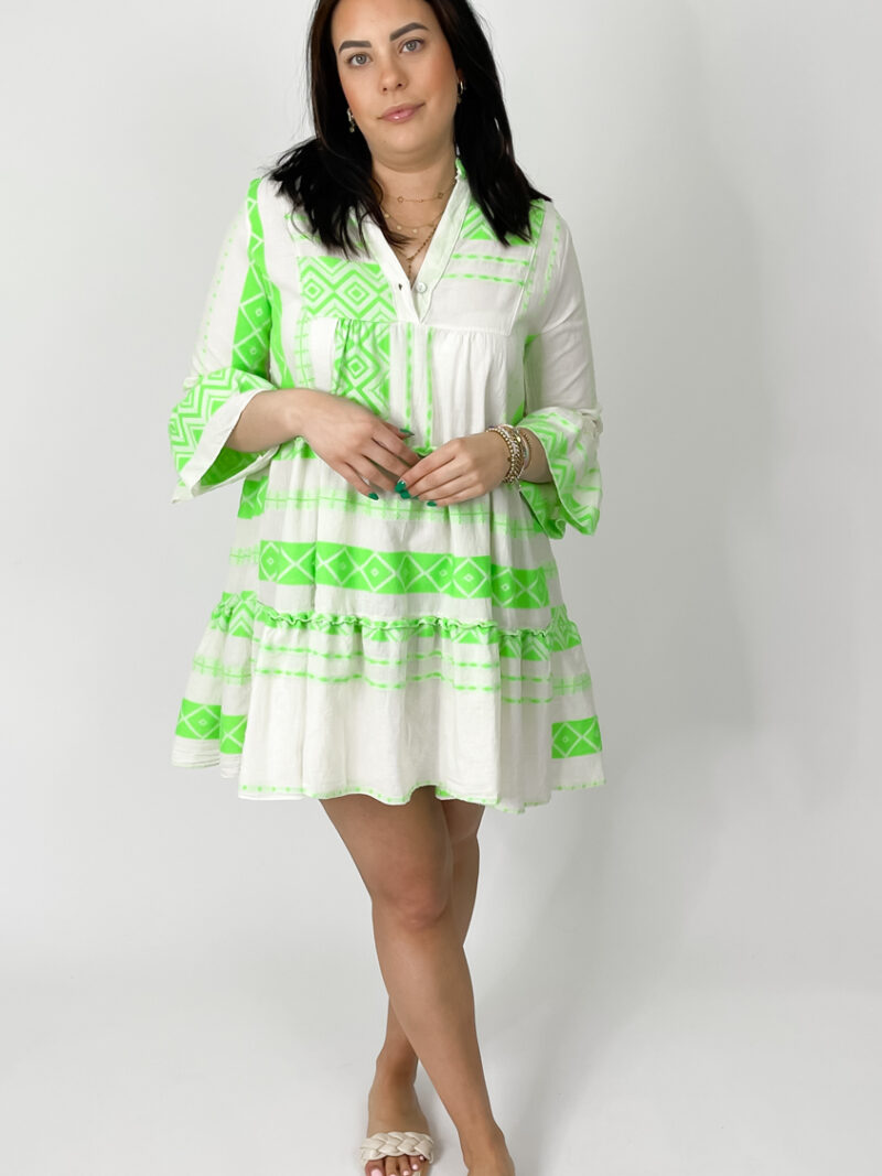 Boho Tunika Kleid mit Neonfarbe, Miina Fashion Onlineshop, Sommerkleid