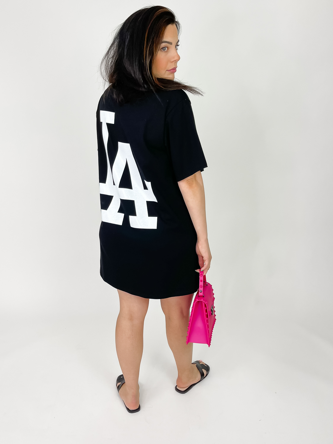 Oversized T-Shirt Kleid L.A. in Schwarz, Miina Fashion Onlineshop